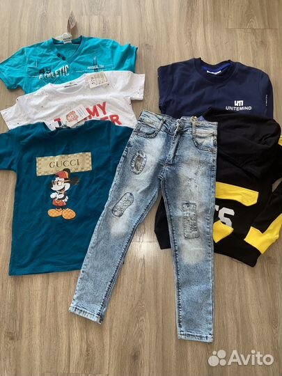 Пакет новых вещей для мальчика 7 8 лет 122 128