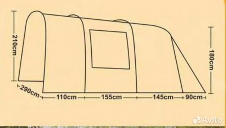 Палатка туристическая 6 местная с тамбуром 27