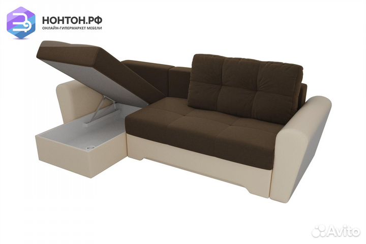 Диван угловой еврокнижка Амстердам микровельвет ко