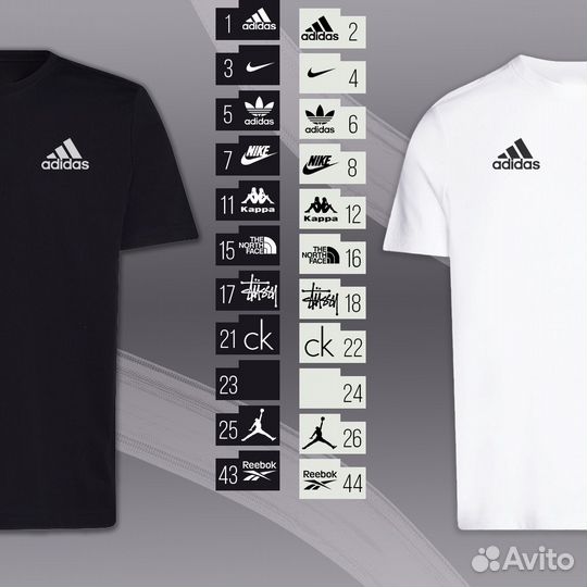 Футболки adidas черн из хлопка, авито-доставка