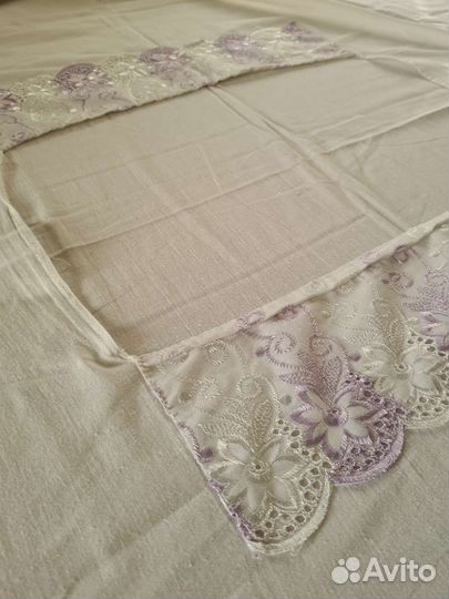 Комплект белого постельного белья 1.5