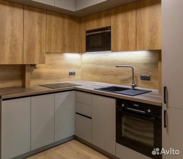 Угловая кухня в потолок + мойка в подарок