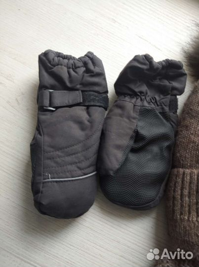 Шарф - снуд шапка и теплые рукавицы