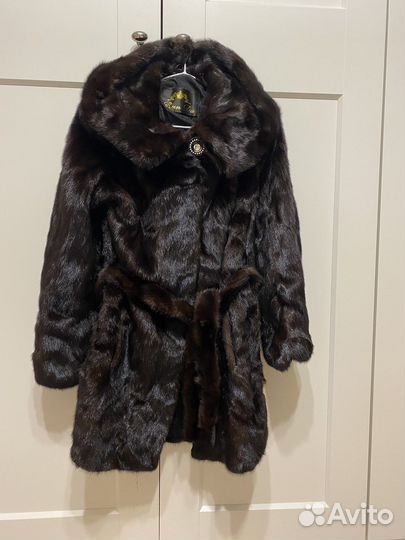 Шуба норковая с капюшоном