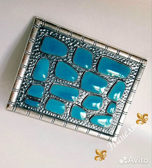 Каталожная брошь. Серебрение. Эмаль. СССР