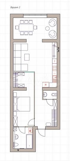 Своб. планировка, 80 м², 3/4 эт.