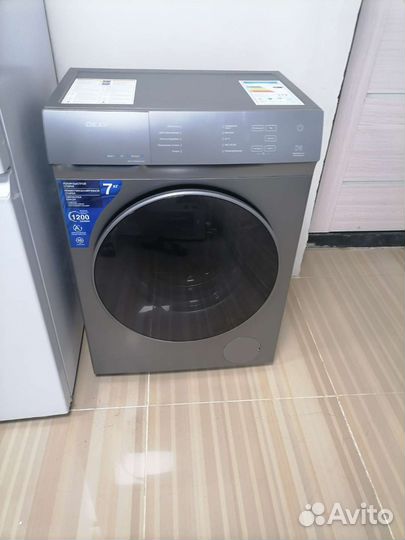 Стиральная машинка новая серая на 7 кг пар Dexp
