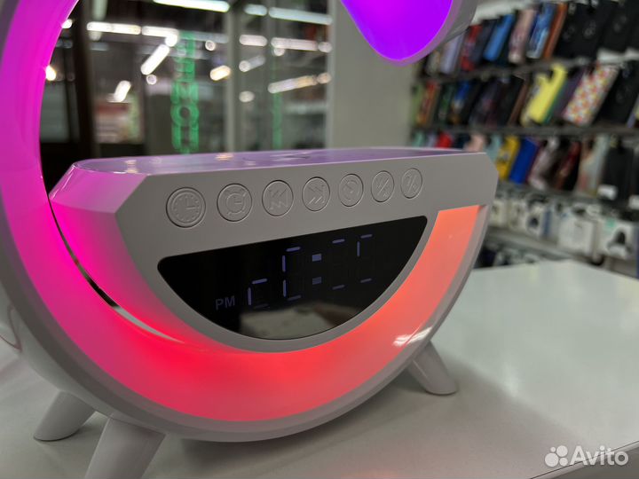 RGB-светильник Беспроводная зарядка Колонка Часы