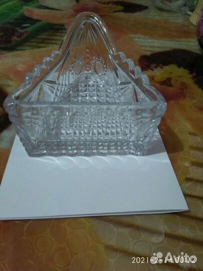 Ваза хрустальная, менажница, салатник