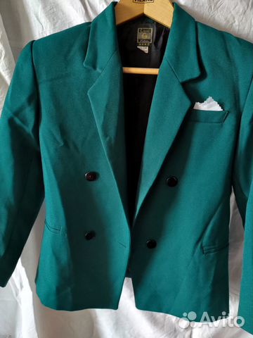 Пиджак школьный зеленый на девочку (134)