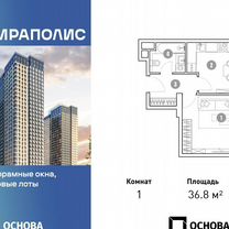 1-к. апартаменты, 36,8 м², 18/36 эт.