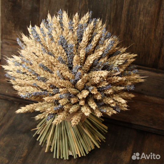 Букеты из колосьев, лаванды и сухоцветов