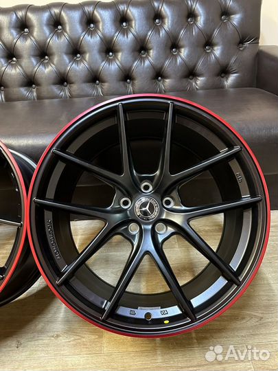 Диски R19 5-112, bbs red, разноширокие