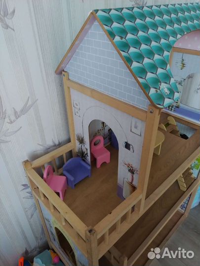 Кукольный домик для барби с мебелью