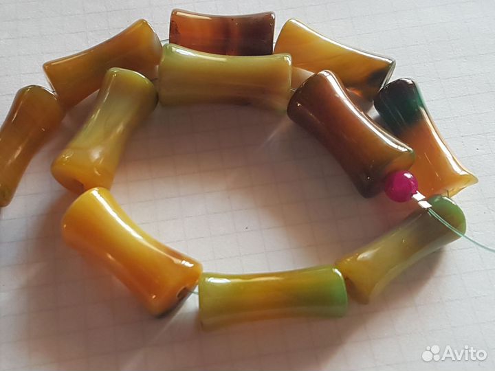 Бусины для рукоделия набор, агат, оникс