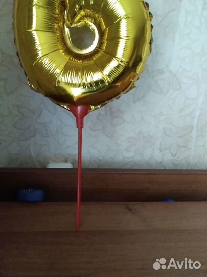 Цифры фольгированные на палочке 4, 6, 3,9, 8