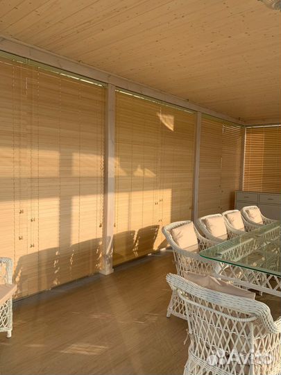 Деревянные жалюзи для беседки