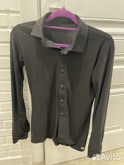 Черная рубашка под жилет на стандарт