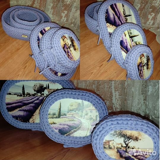 Вязаные корзинки ручной работы