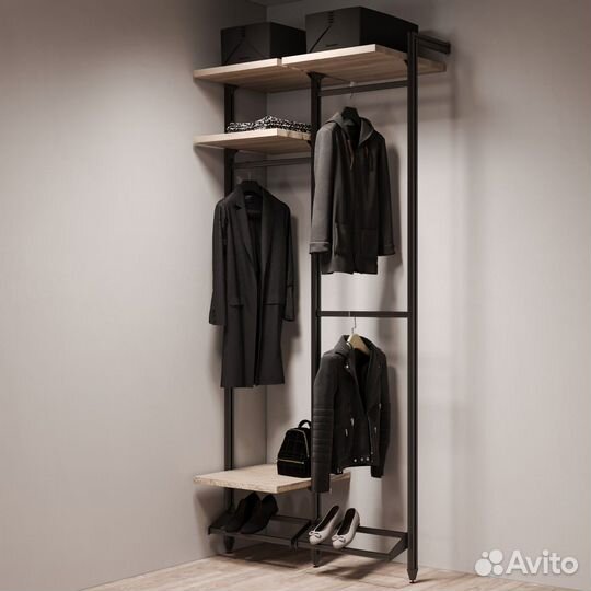 Гардеробная система лофт с обувницей