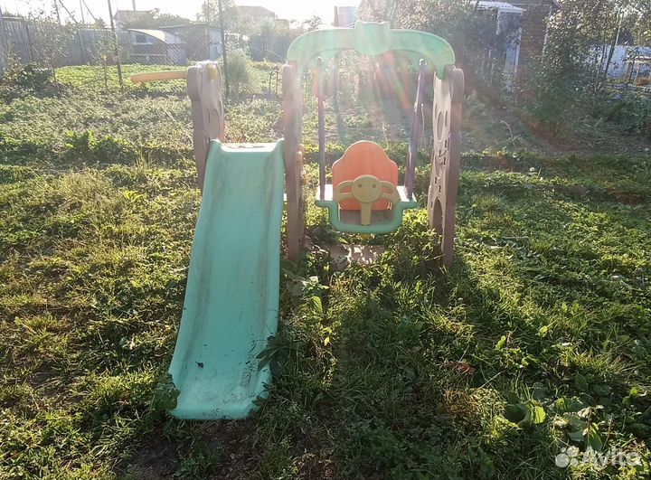 Детская горка с качелями бу