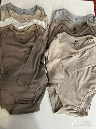 Боди с длинным рукавом hm 74 и 68 и рубашка