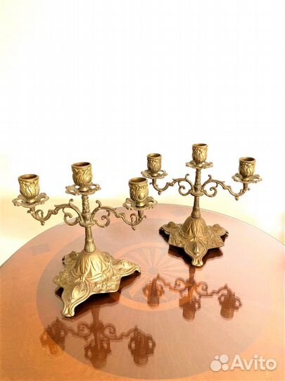 Канделябры подсвечники бронза латунь винтаж Европа