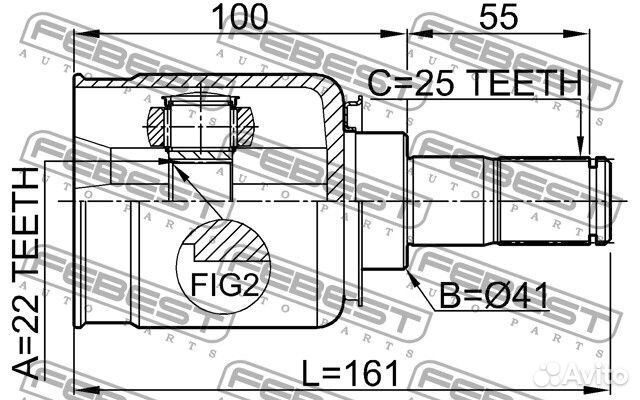 Шрус внутренний 22x41x25