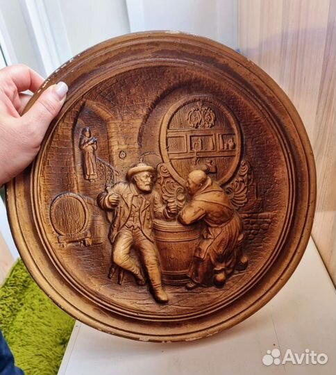 Настенная Декоративная тарелка из гипса бу