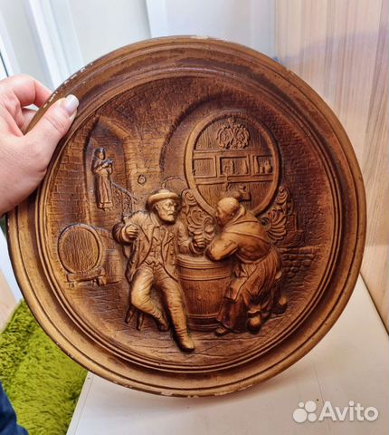 Настенная Декоративная тарелка из гипса бу