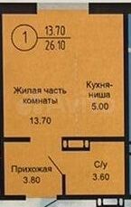 Квартира-студия, 26 м², 10/17 эт.