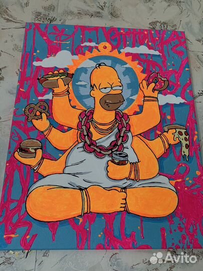 Картина акрилом на холсте средняя