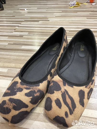 Балетки zara 39 леопардовые