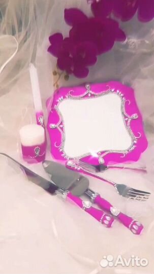 Нож и лопатка для свадебного торта