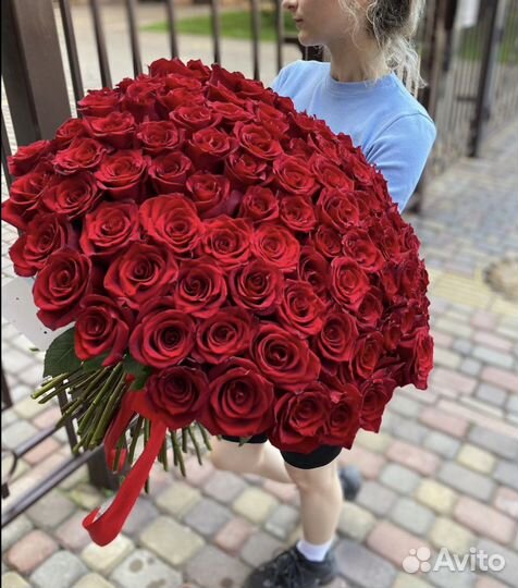 101 Роза Эквадор. Цветы с Доставкой