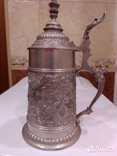 Кружка пивная. Из Германии. Старинная 1908 год