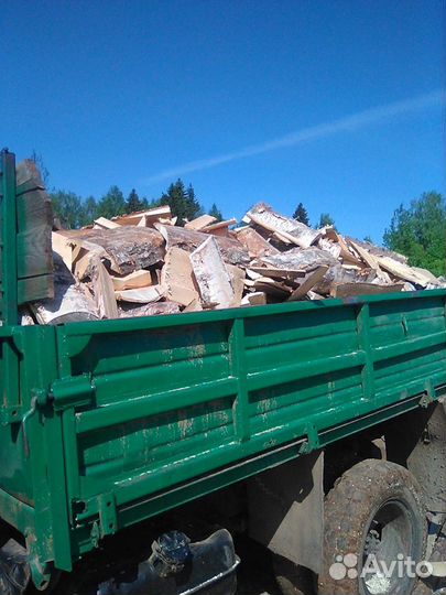 Дрова колотые и чурками, горбыль сухой