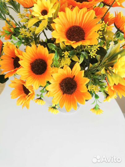 Букет из подсолнухов, искусственные цветы декор