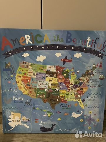 Карта Америки на английском для детей