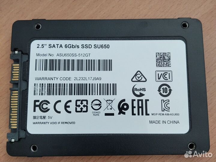 Жесткий диск SDD SATA 2,5, adata SU650,512gb