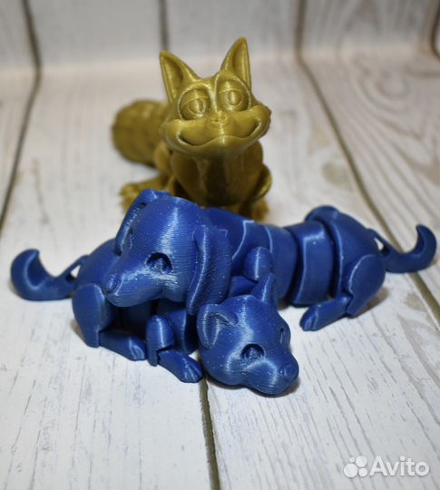 Подвижные игрушки лиса, собака, такса, сиба Ину