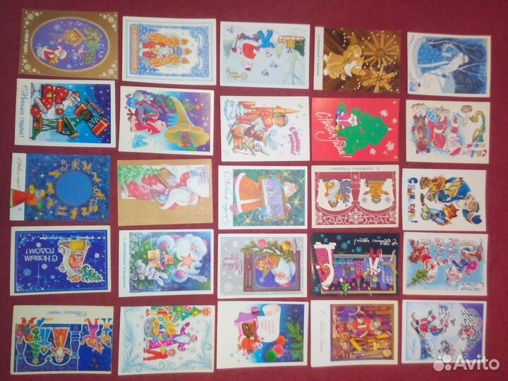 Открытки СССР Новый Год чистые