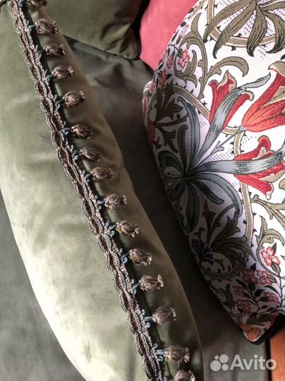 Подушка декоративная велюр и гобелен