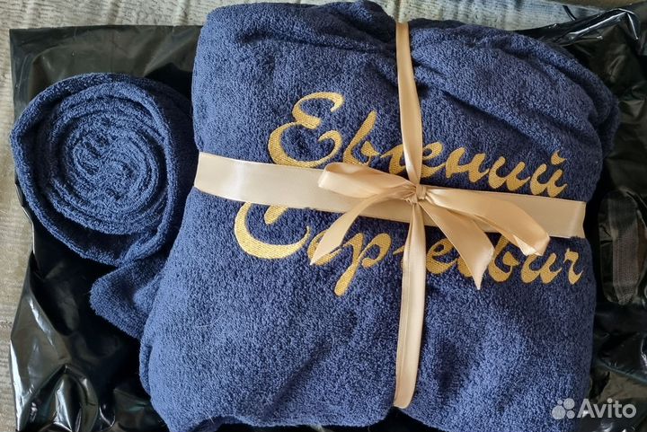 Мужской махровый халат без капюшона