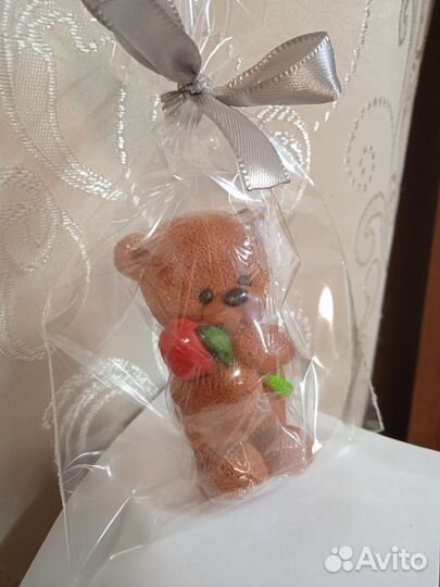 Мишка Тедди и собачка из мыла ручная работа