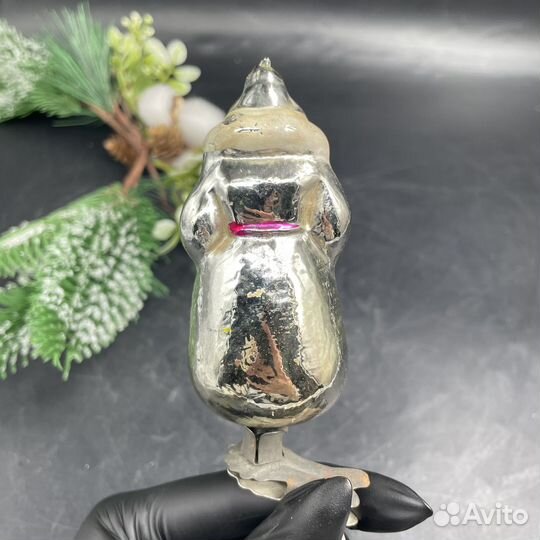 Елочная игрушка Дед Мороз с елкой на прищепке