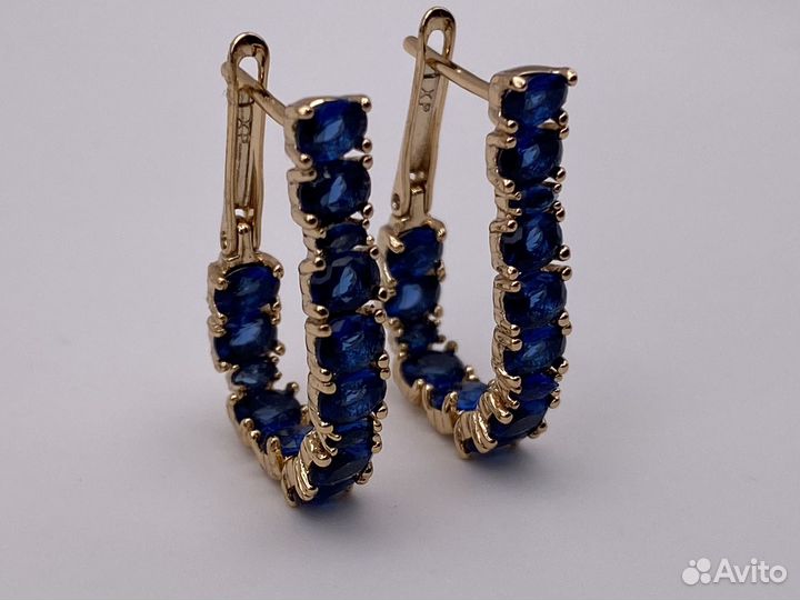 Серьги новые, под сапфир