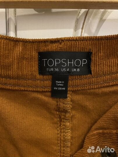 Вельветовая юбка topshop