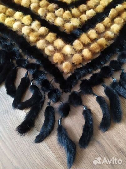Норковый платок, норковая шаль, меховой палантин