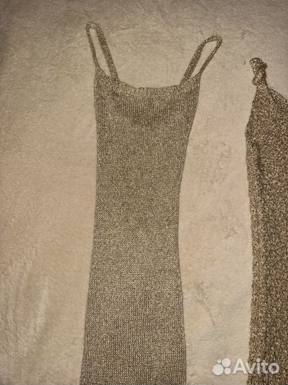 Золотые вязаные платья кольчуга